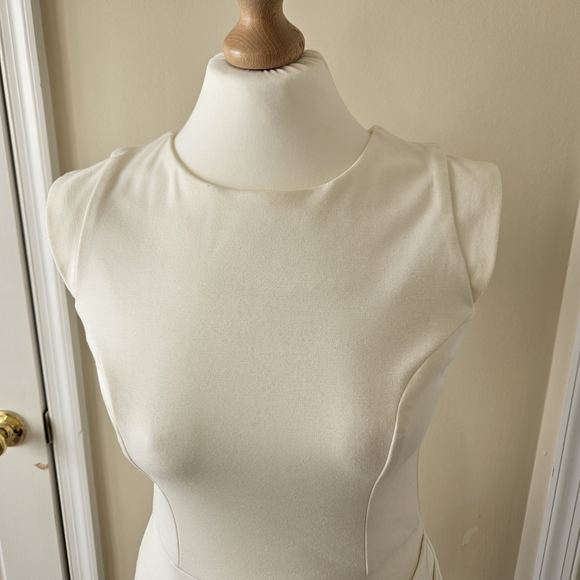 ASOS White Midi Sheath Dress with Side Drape - Picture 3 of 8